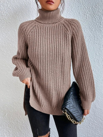 Oversized Ribbed Turtleneck Sweater