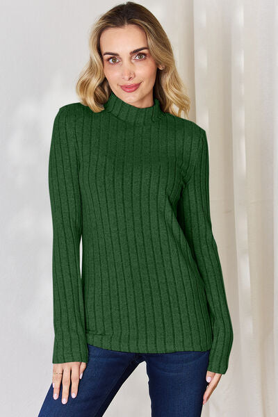 Ribbed Mock Neck Long Sleeve