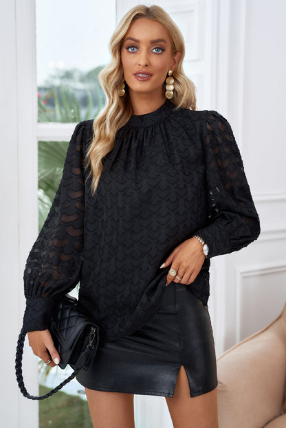 Detailed Long Sleeve Blouse