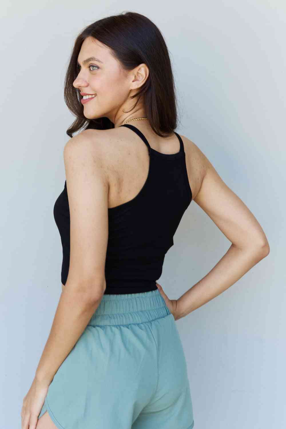 BARE Racerback Cropped Tank - Black