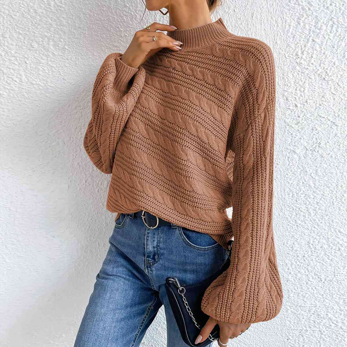 Cable Knit Turtleneck Sweater