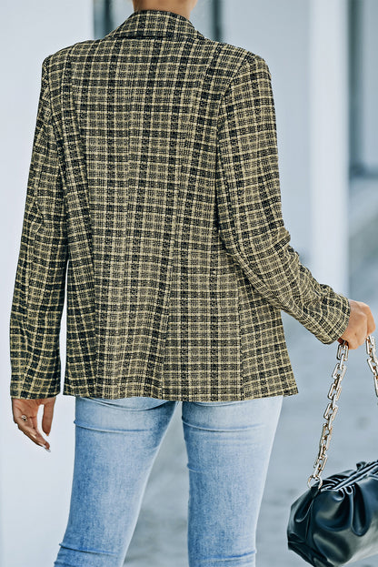Double Breasted Plaid Blazer