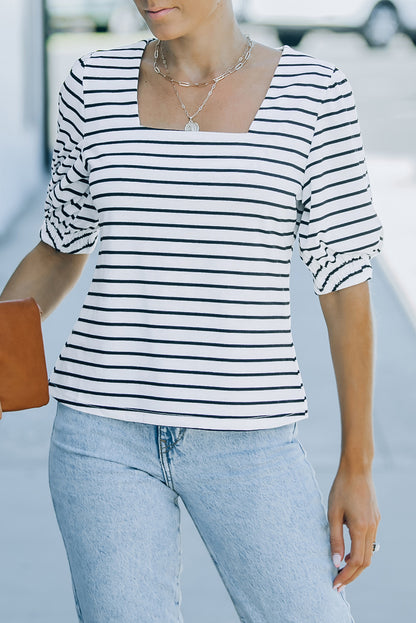 Striped Half Sleeve T-Shirt