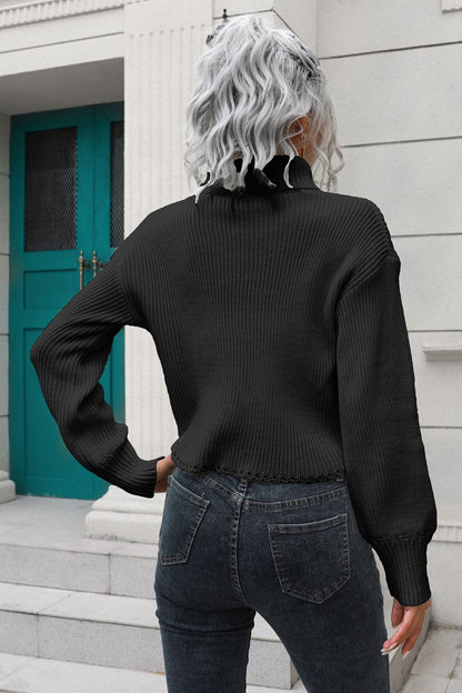 Cropped Turtleneck Sweater